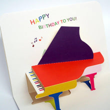 Load image into Gallery viewer, Pop up Piano Birthday Card - SimplySili Labels
