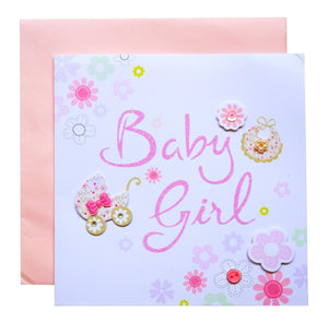 Baby Girl Newborn Card - SimplySili Labels