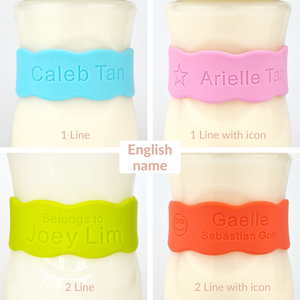 Silicone Name Labels 3 Pack for Water Bottles and Sippy Cups 