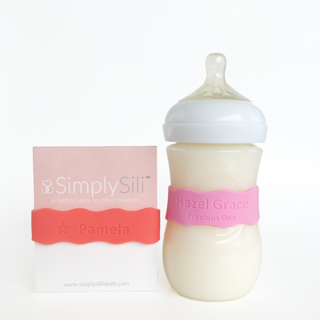 Baby Bottle Bands Silicone Name Labels for Daycare 3 Pack Fits All Water  Bottles Personalised Gifts 